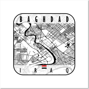 Baghdad Map Iraq Posters and Art